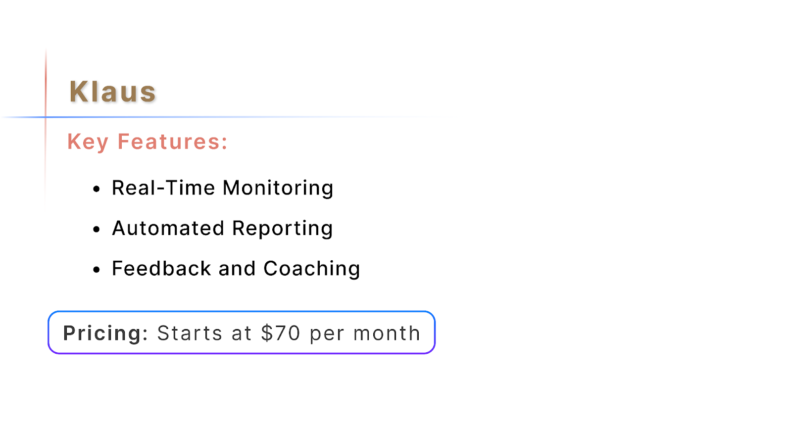 Klaus Call Center Quality Monitoring Software