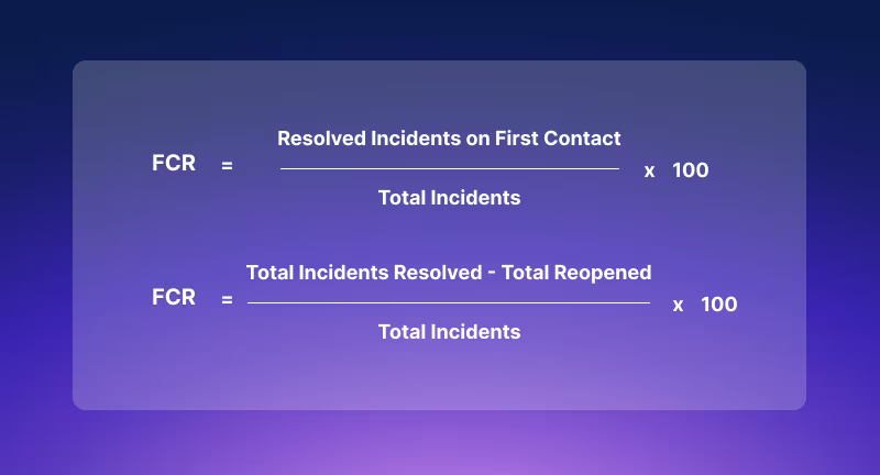 First call resolution formula