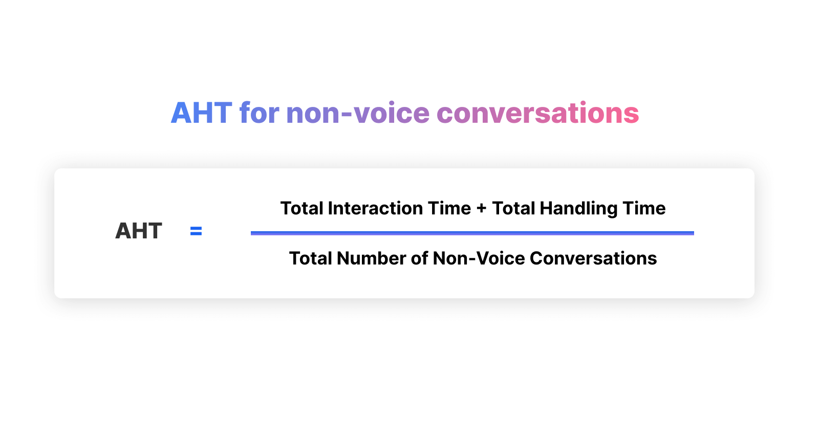 Call center AHT calculation for non-voice conversations