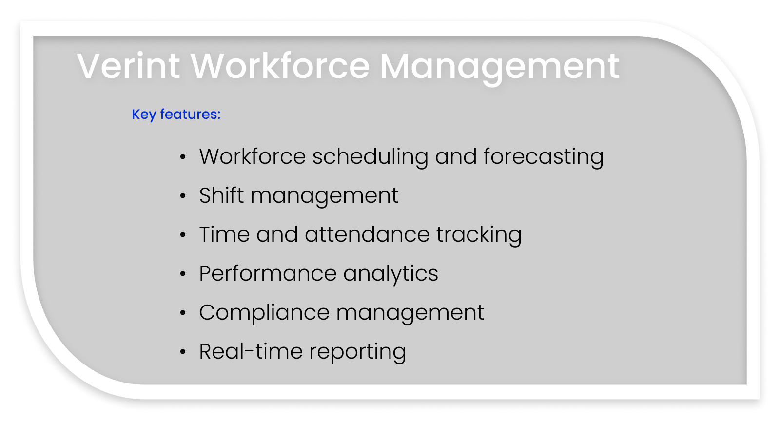 Verint call center workforce management software