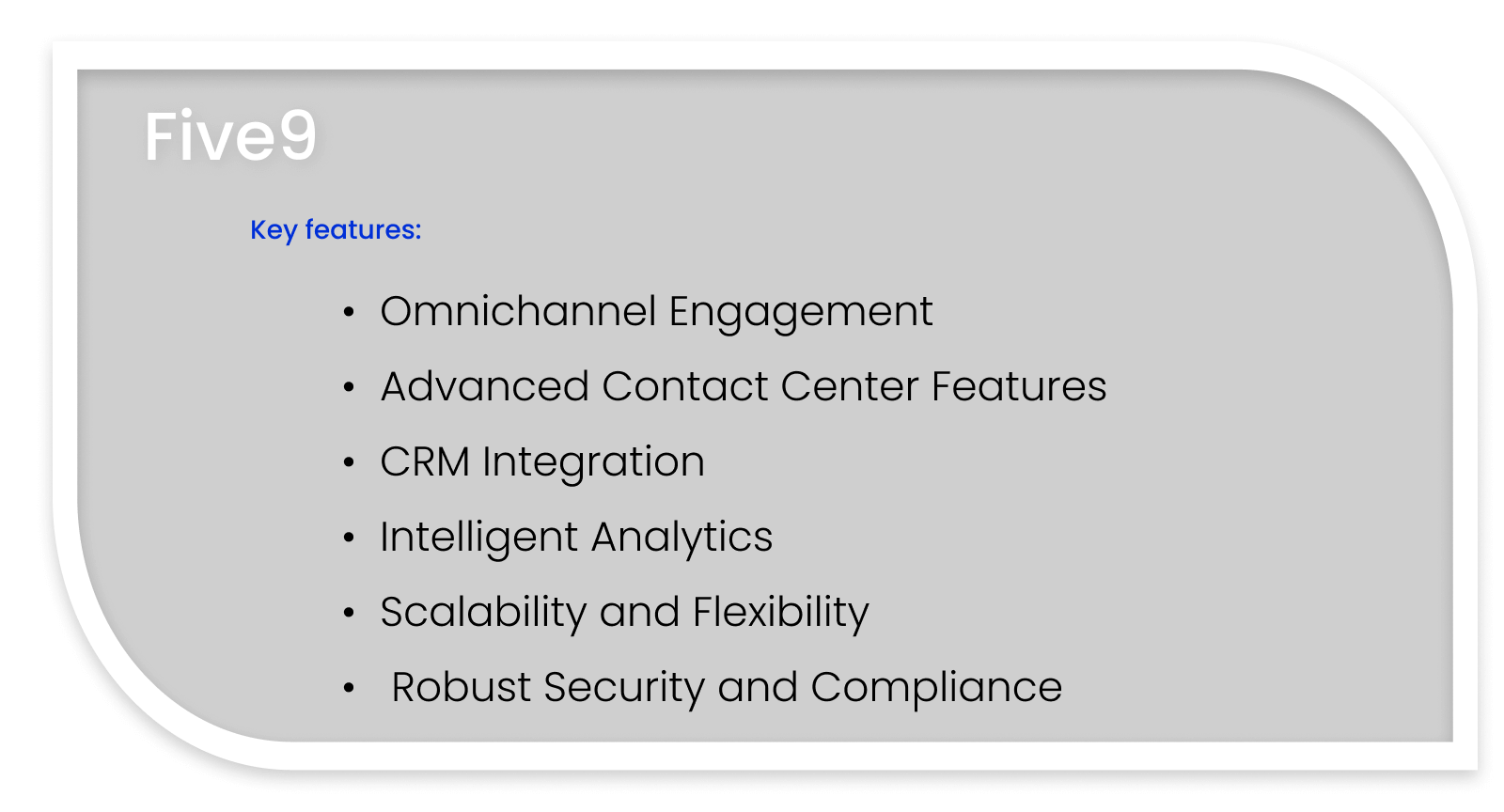 Key features of Five9 call center workforce management