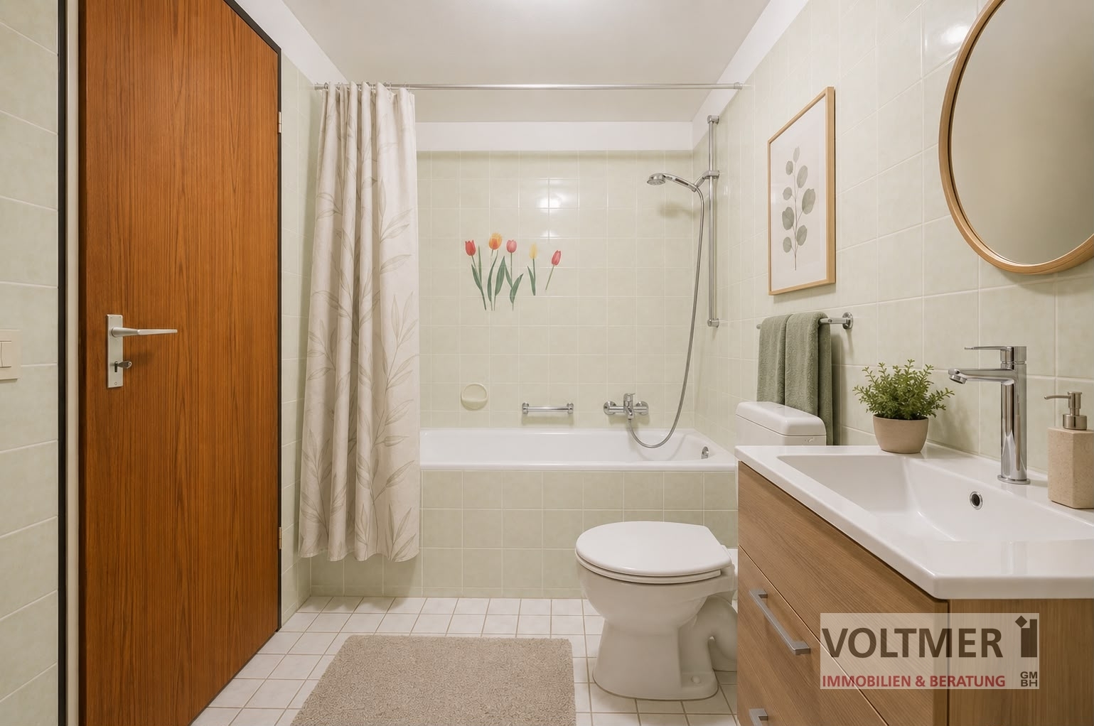 Badezimmer mit KI-Staging