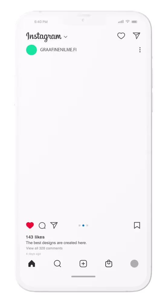 The instagram app on an iphone
