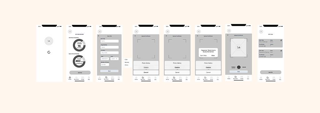 Digital wireframes for adding a CEU version 1.