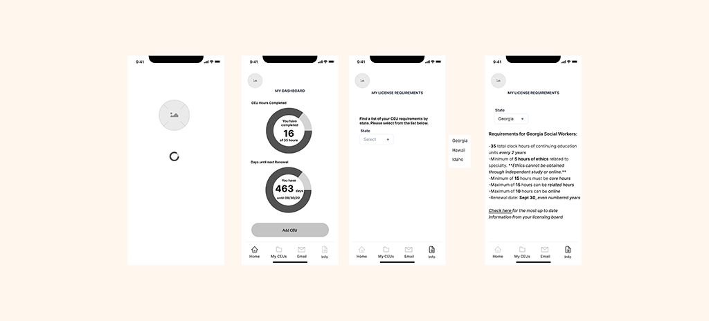Digital wireframes for finding license requirements by state version 1.