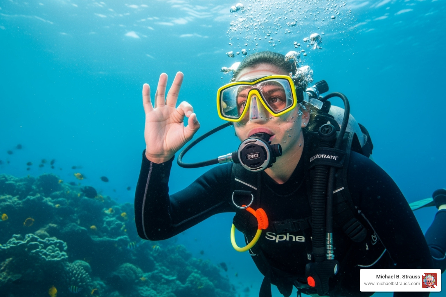 diver giving the 'OK' sign underwater - best diving spots in the world book