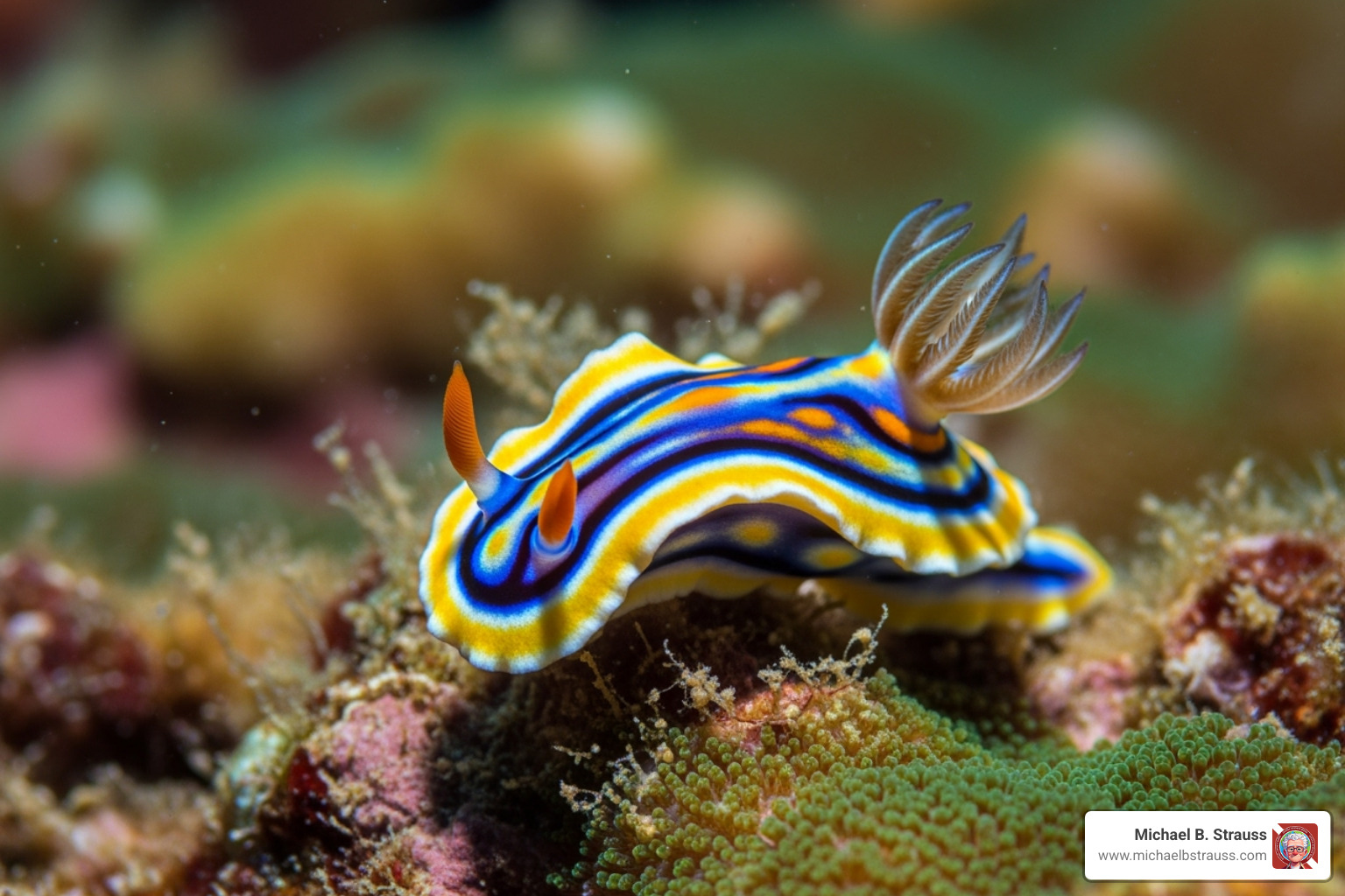 colorful nudibranch on a coral, showcasing Nha Trang's macro life - nha trang diving season