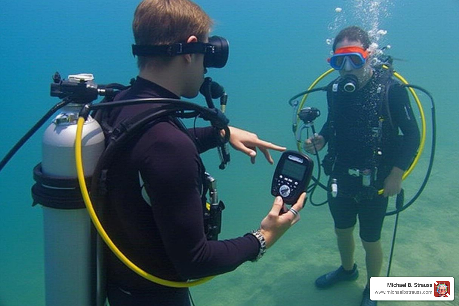 A diver carefully checking their air gauge (SPG) before a dive - Diving accident statistics