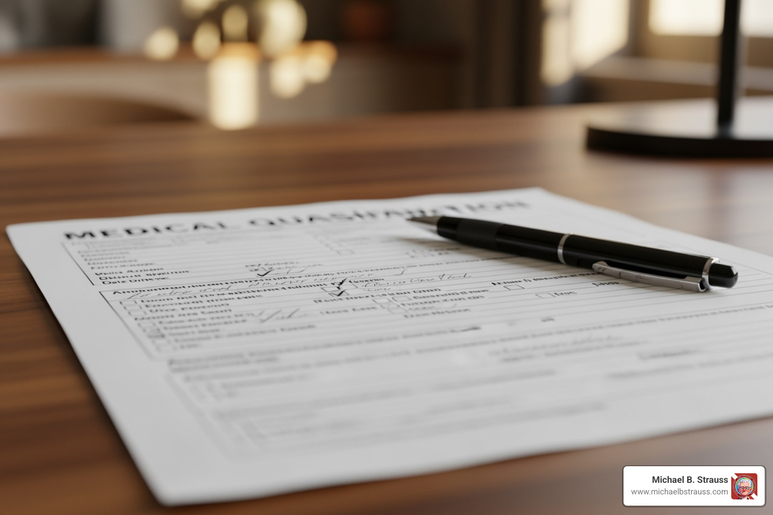 Image of the first page of the PADI medical questionnaire - sandals scuba diving medical form