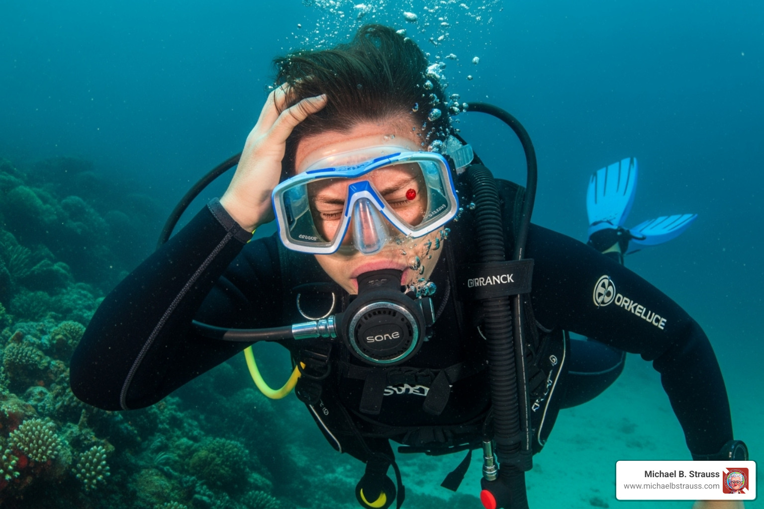 Diagram of the inner ear showing the eardrum and Eustachian tube. - scuba diving medical conditions