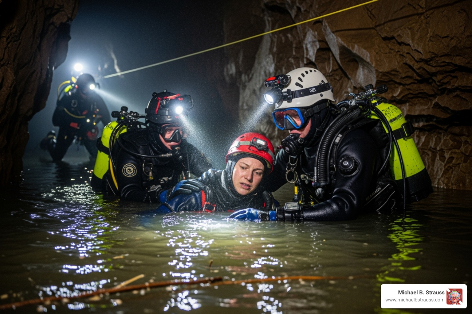 The Thai cave rescue operation, showing teamwork and technical expertise. - best books on cave diving