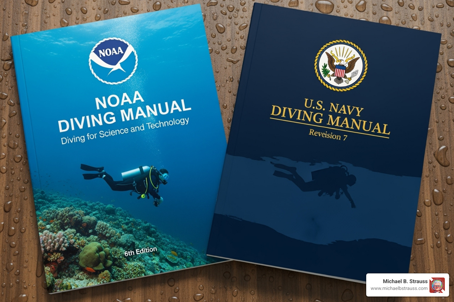 covers of the NOAA Diving Manual and the U.S. Navy Diving Manual - best commercial diving books