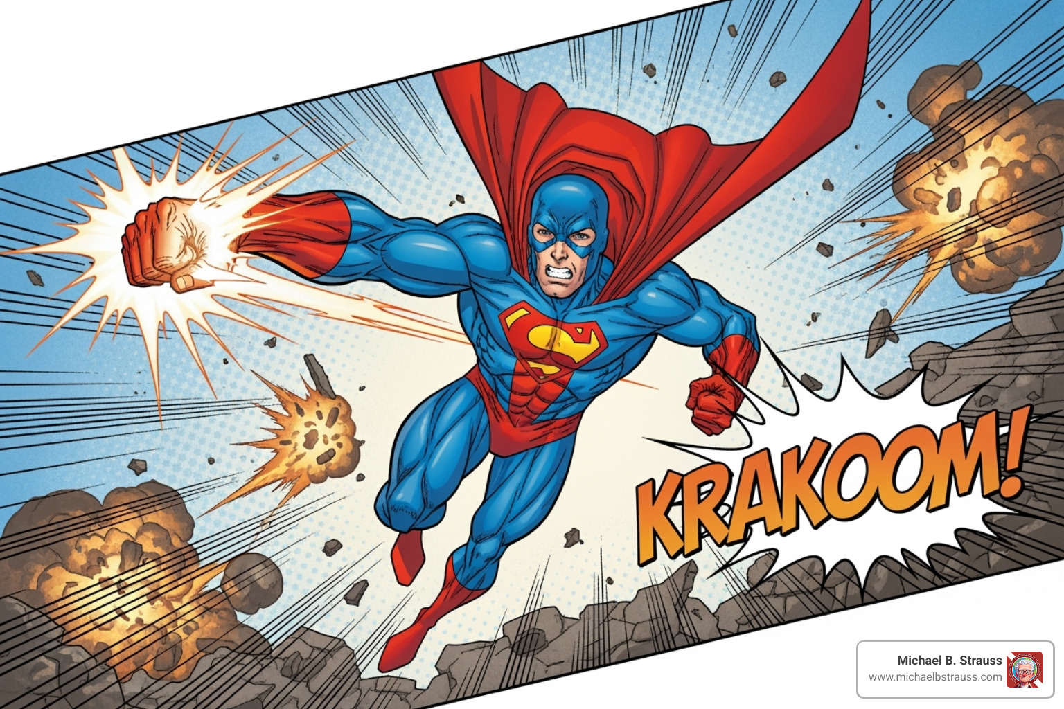 A dynamic comic book panel showcasing a superhero in mid-air, with detailed action lines and vibrant colors, capturing a sense of speed and power. - comic book reviews