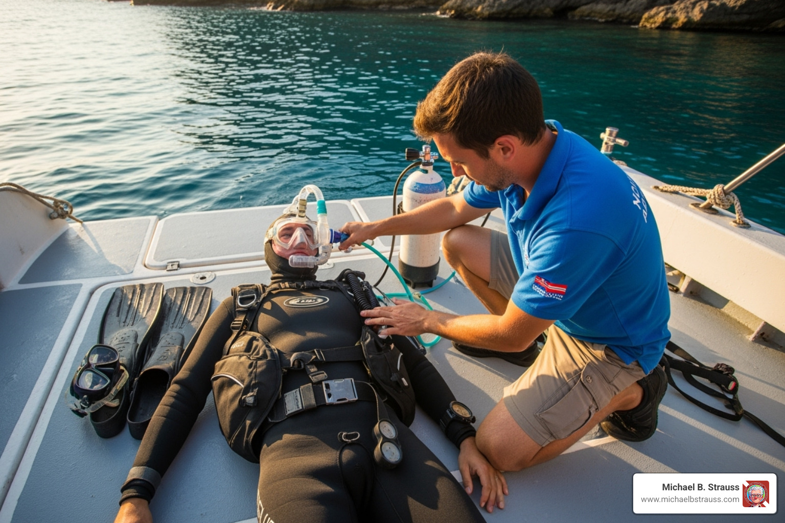 Diver receiving 100% oxygen via a non-rebreather mask - decompression sickness symptoms Diver receiving 100% oxygen via a non-rebreather mask - decompression sickness symptoms