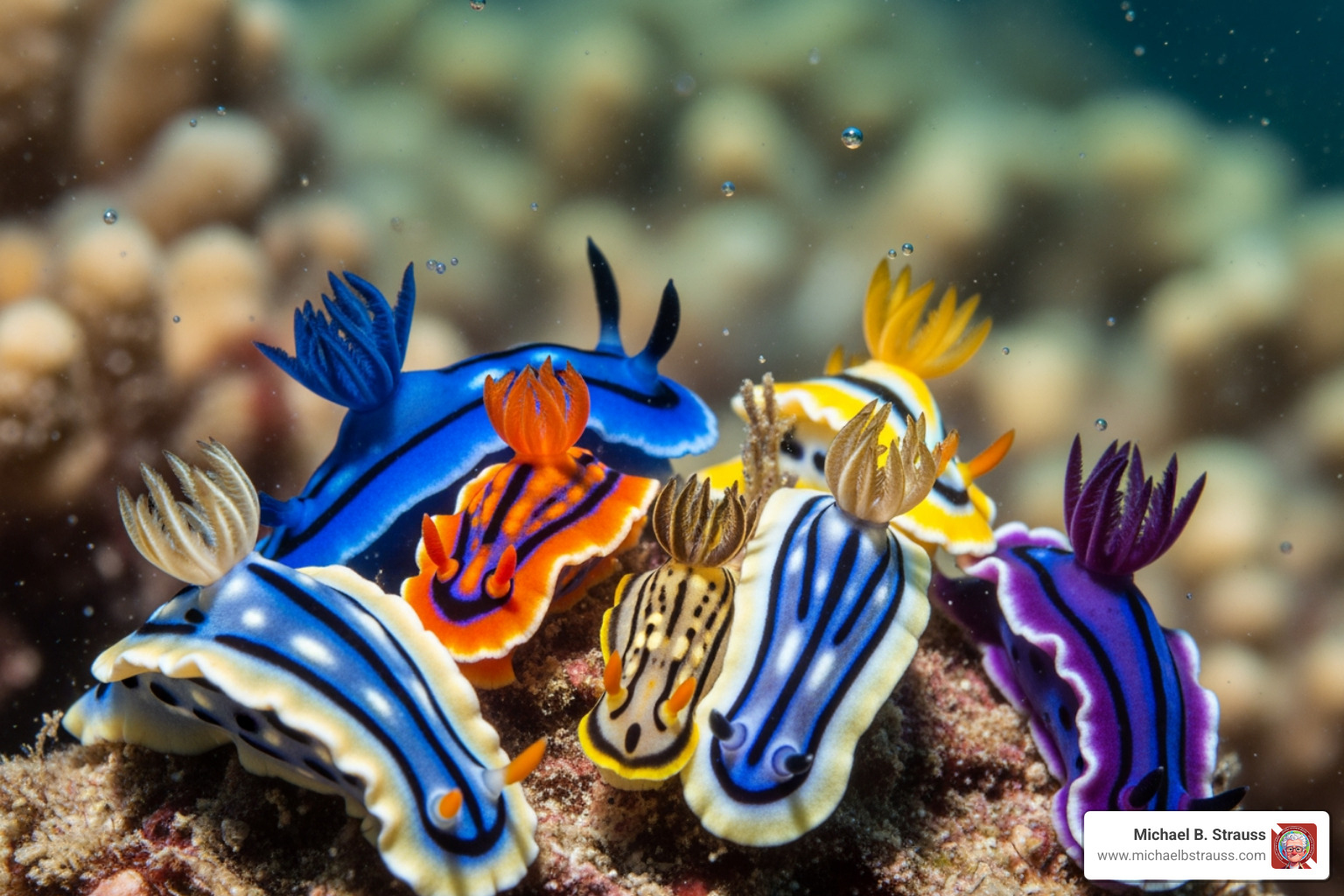 Close-up of vibrant nudibranchs found in Northern Vietnamese waters. - scuba diving north vietnam