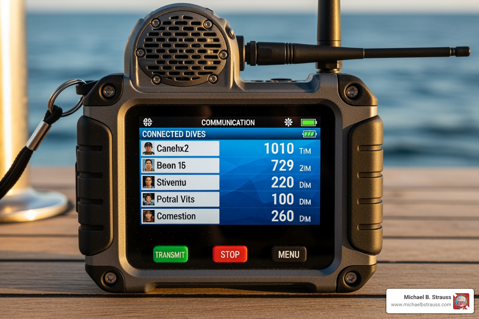 modern digital surface unit with a clear user interface - scuba communication system