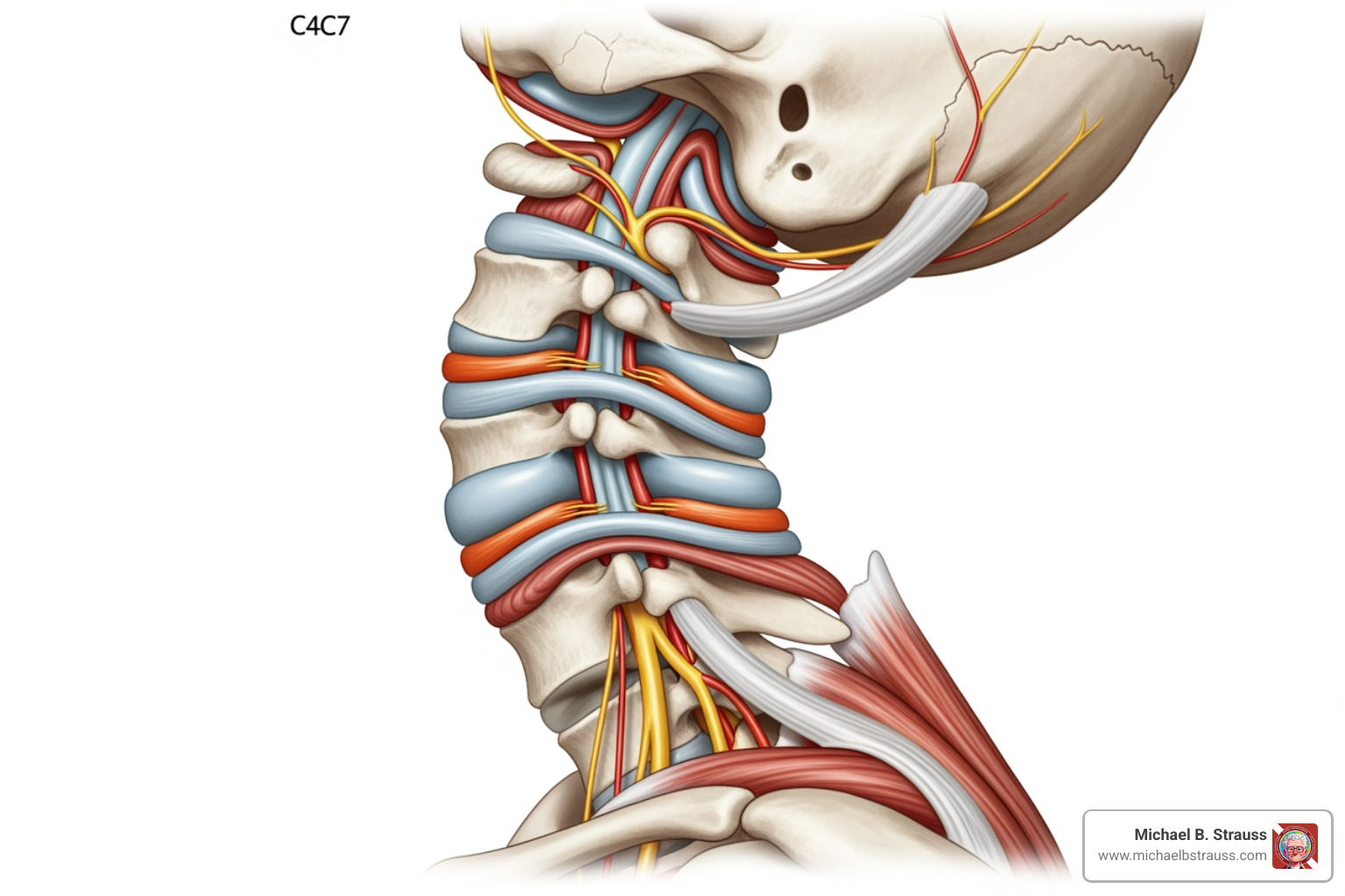 illustrating the widening of the intervertebral foramen and disc space during traction - manual cervical decompression science
