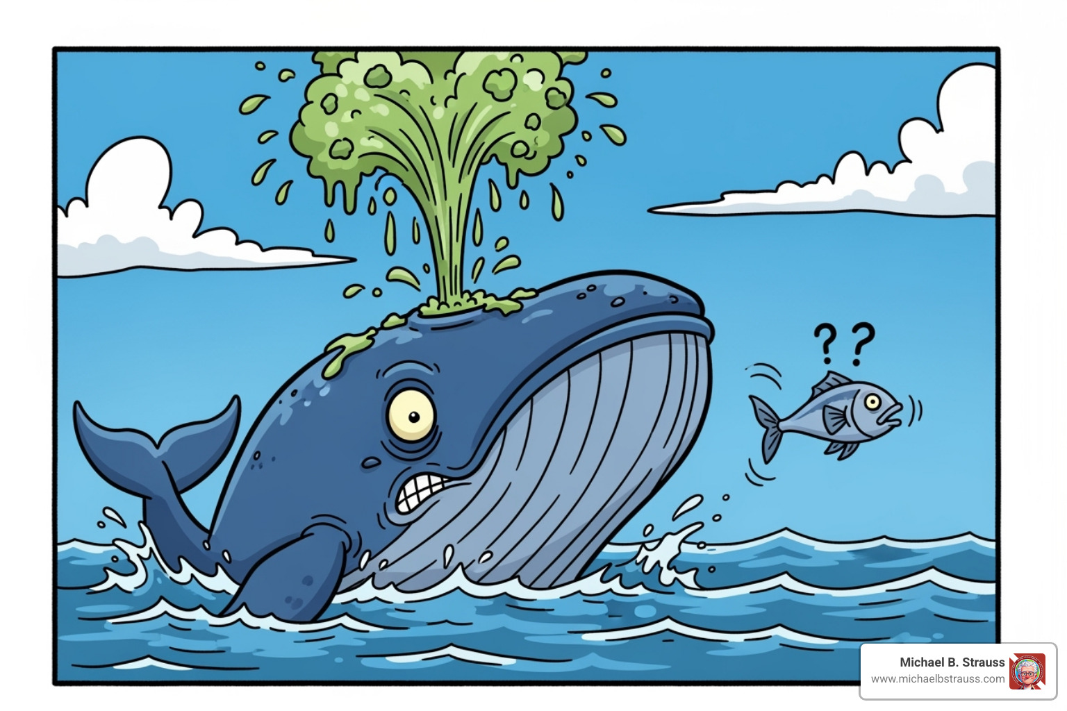 a funny panel from a Squidtoons comic about whale vomit - marine biology comics