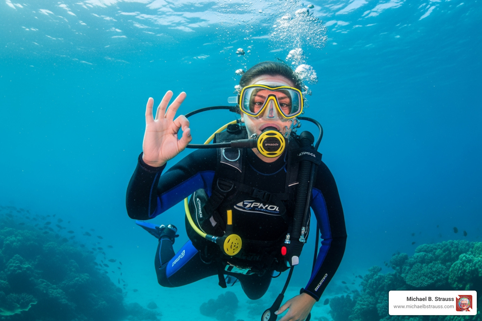 Scuba diver giving OK sign underwater - how long does a diving medical last