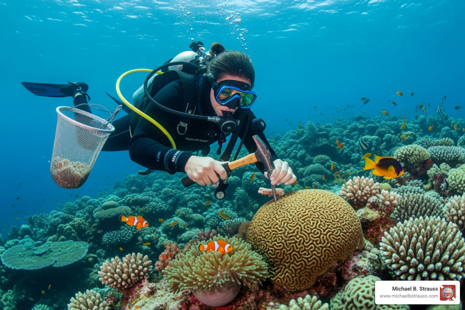 a scientific diver collecting samples from a reef - how long does a diving medical last