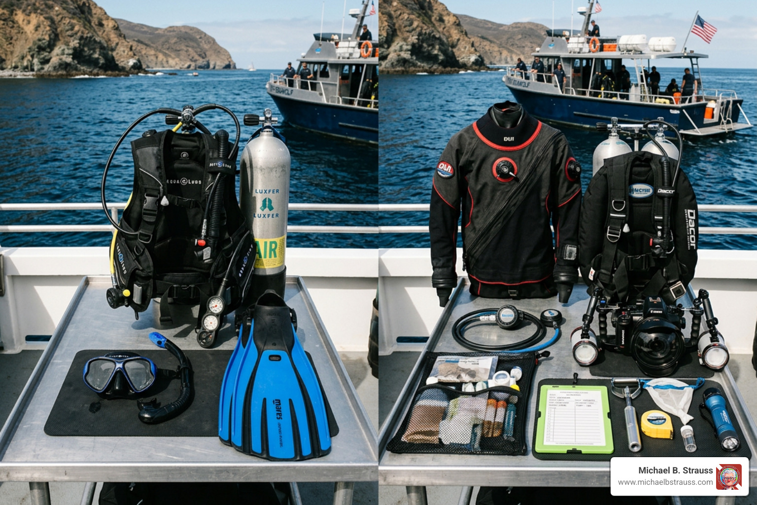 Comparison of recreational scuba gear with specialized scientific diving equipment - Advanced Diving Science