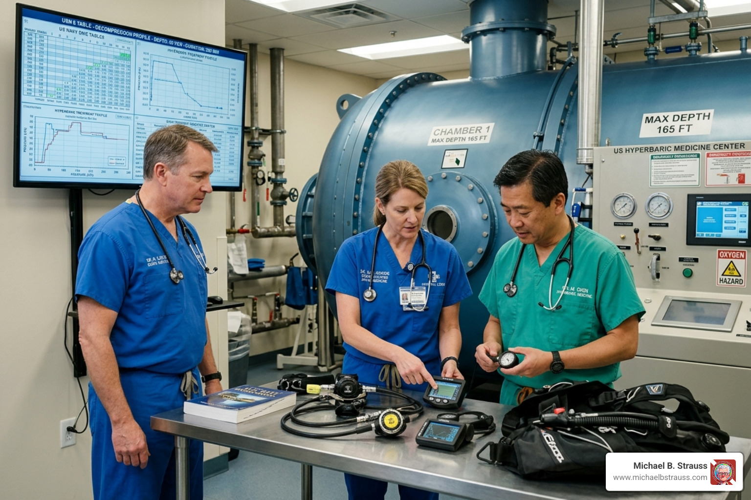 Board-certified surgeons specializing in diving medicine