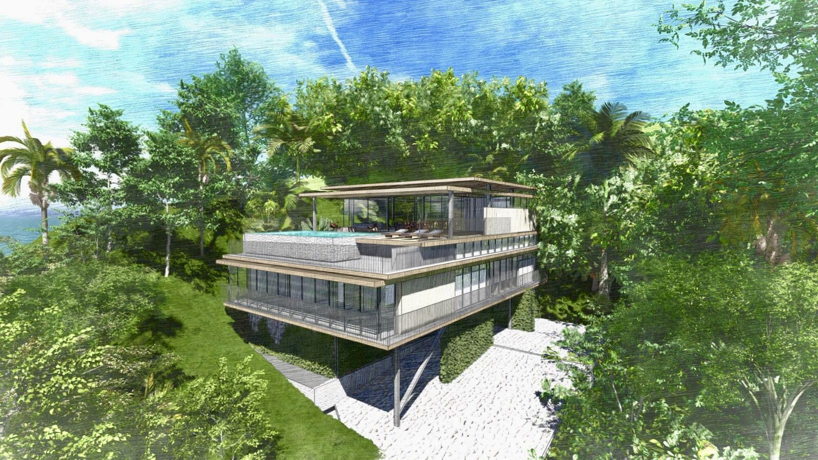 Projeto arquitetônico moderno integrado à vegetação nativa – Terreno 667