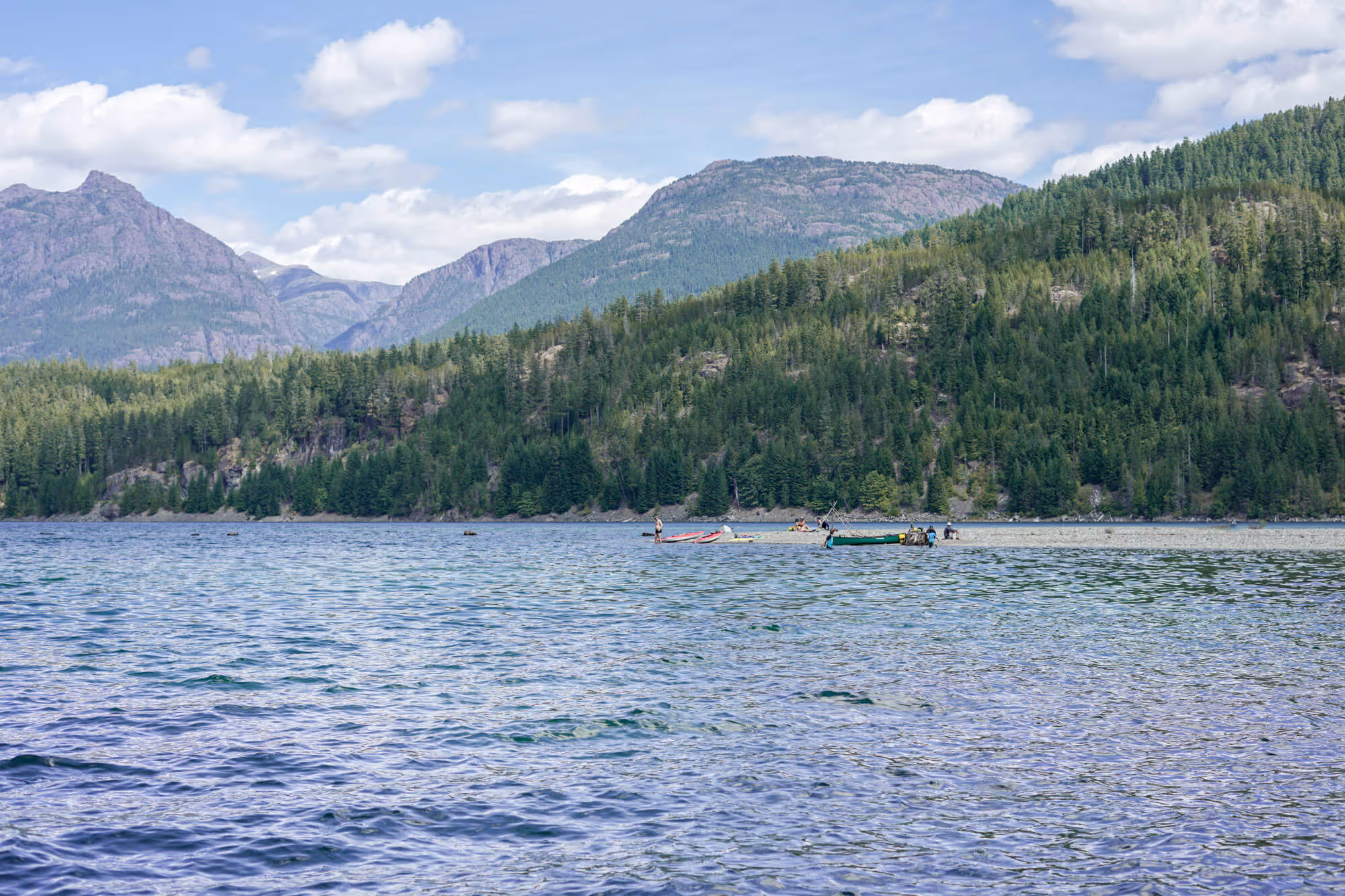 view of buttle lake from the bottom of lower myra falls
