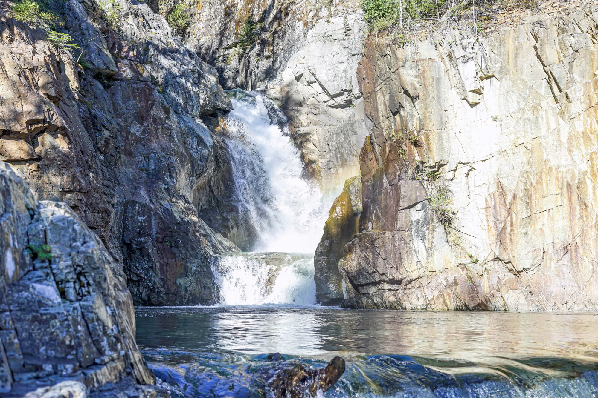 upper portion of the waterfall at lower myra falls