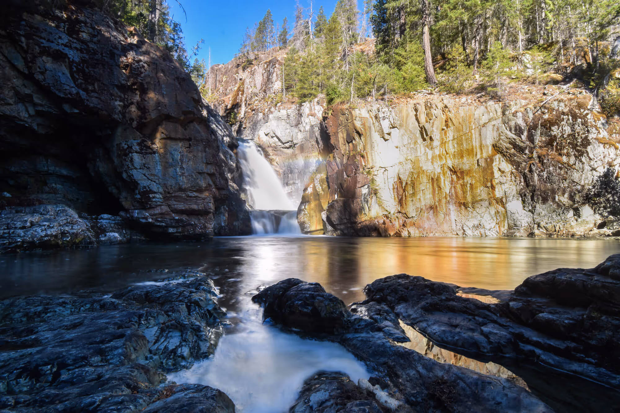 long exposure shot of the upper portion of lower myra falls