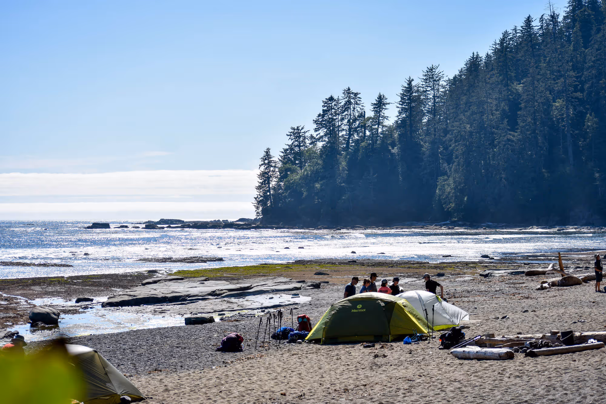 beach side camping on the west coast trail