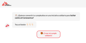fundraising chatbot screenshot