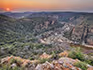 A river through a winding gorge of rocky cliffs in Limpopo.
