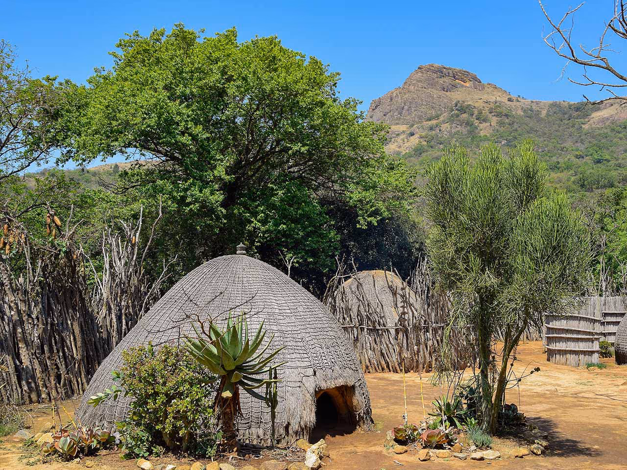 A traditional hut in a kingdom of Swaziland.