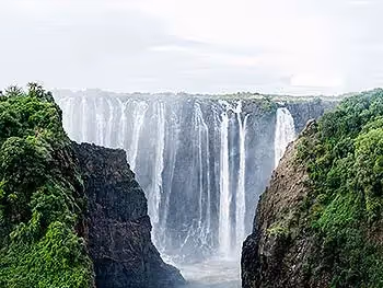 A view of Victoria Falls through the gorge.