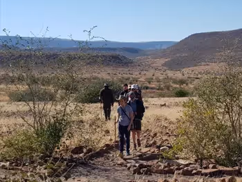 Start your walk from Palmwag Lodge into the Etendeka Concession for approximately 2 to 3 hours to your 1st overnight camp