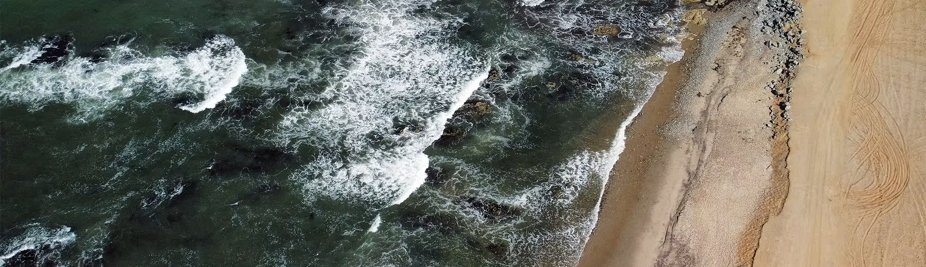 Flying a drone in Namibia - this is an aerial shot of the Skeleton Coast