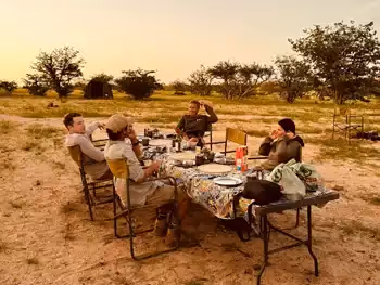 Savour dinner under the stars in the open Damaraland wilderness.