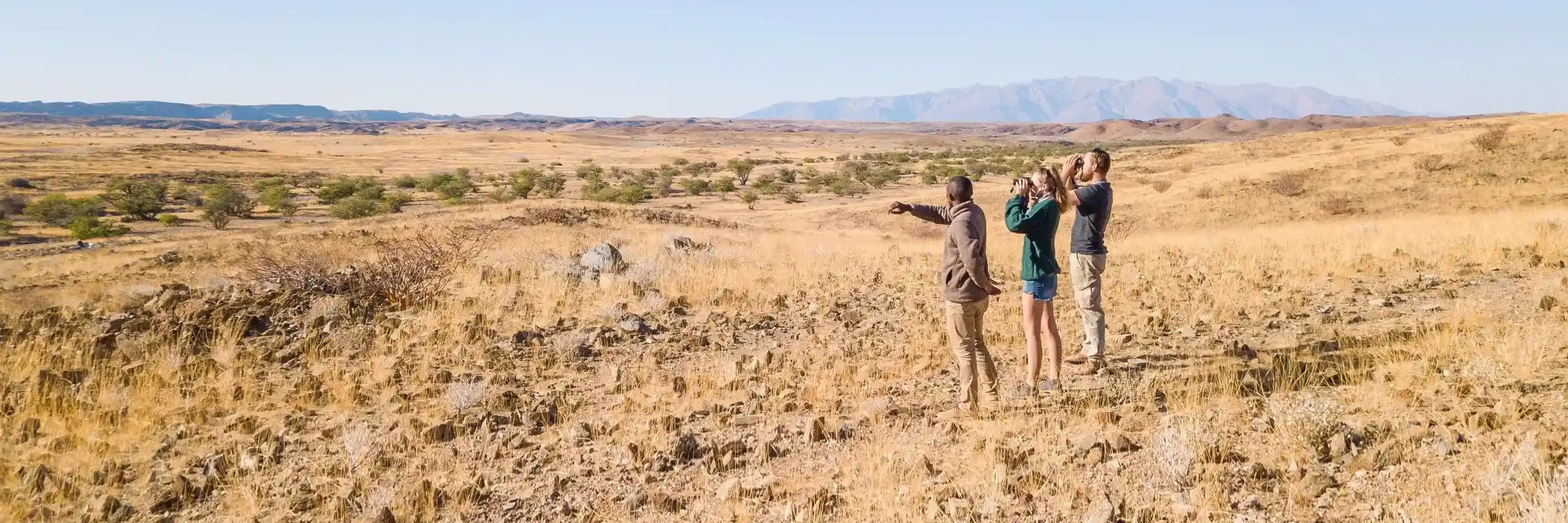 Guided bush walk tracking desert elephant and rhino in their natural habitat.