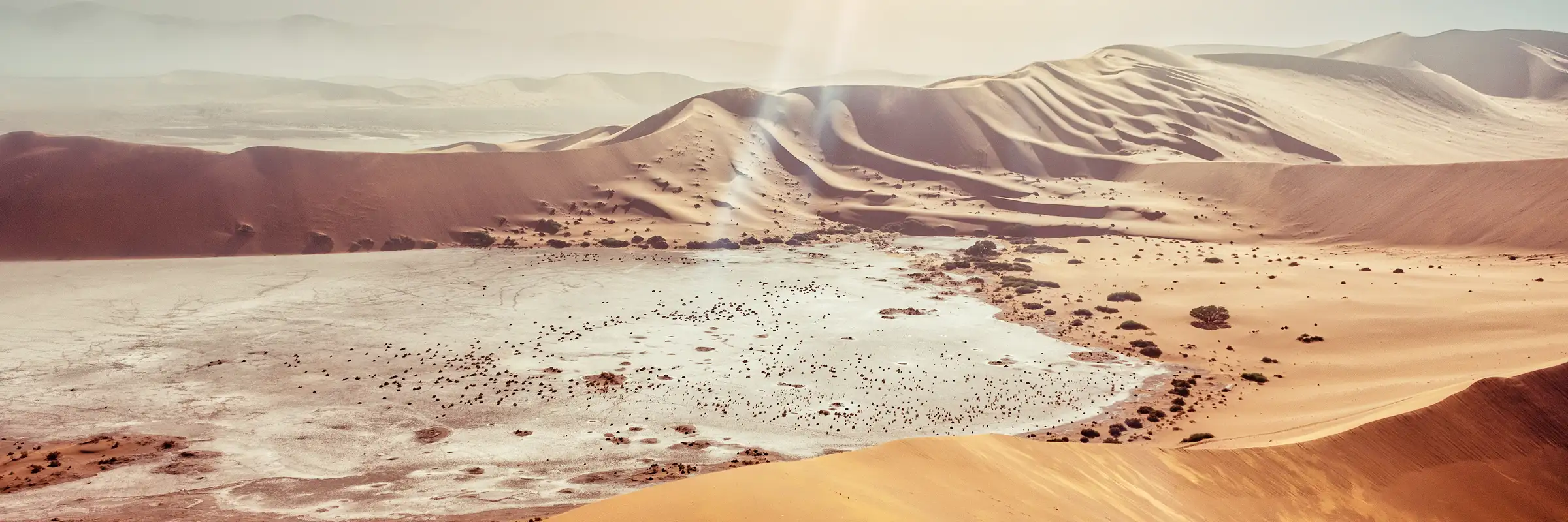 Atemberaubender Panoramablick auf die berühmten Dünen von Sossusvlei, Namibia.