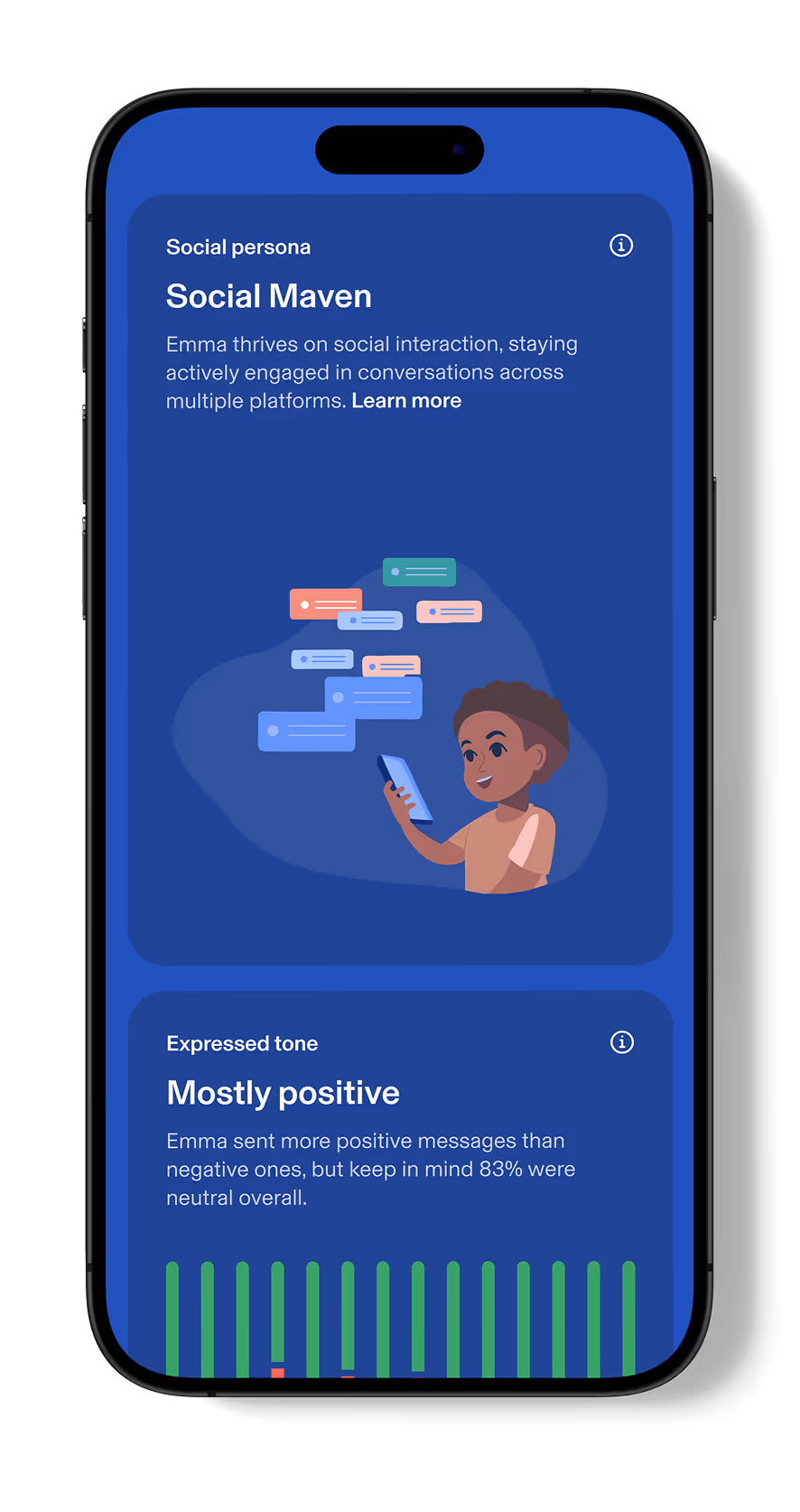 Aura Dashboard showing Social Persona habits for Emma