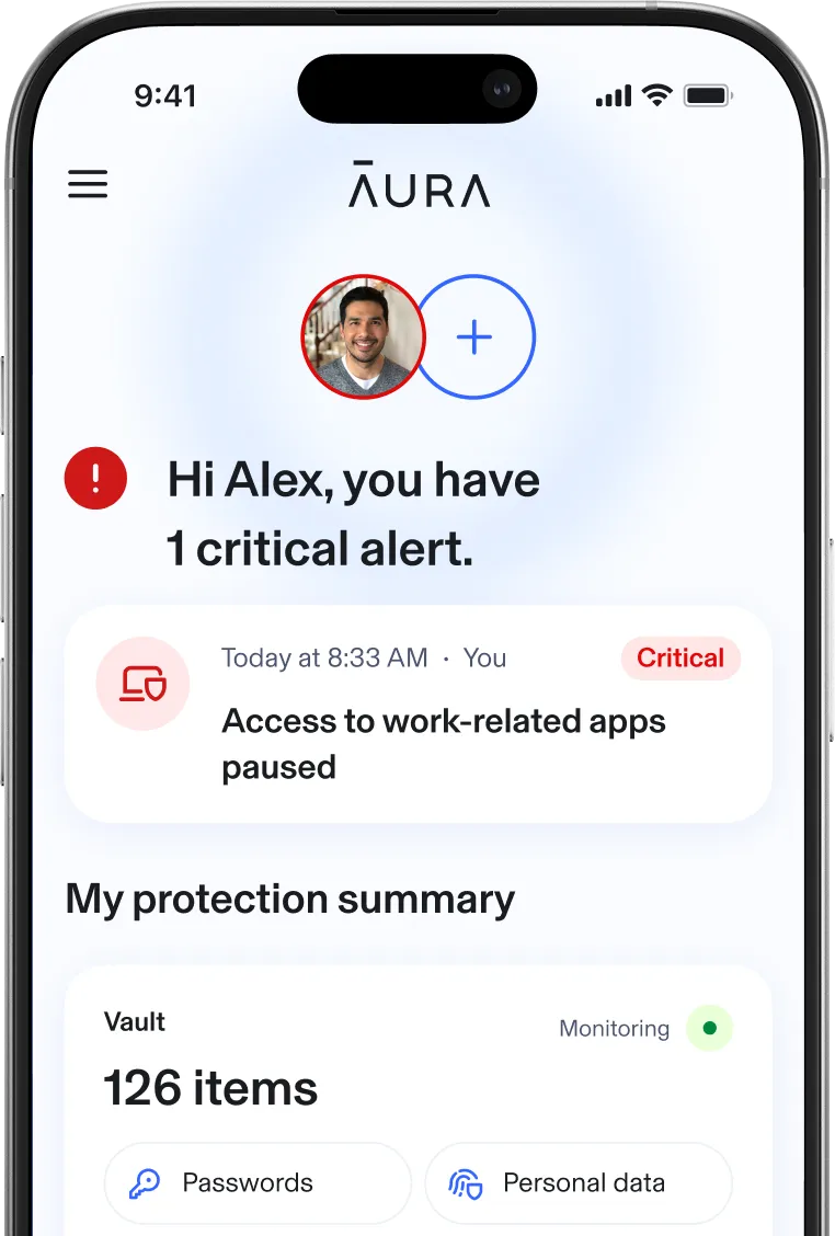 Aura product on mobile device