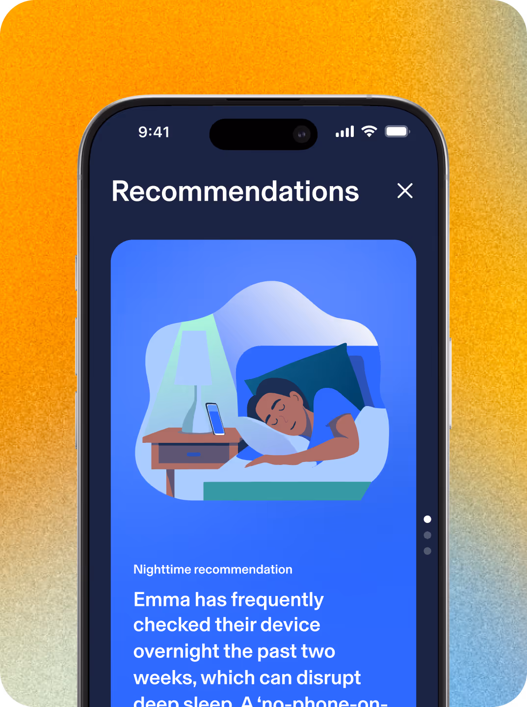 Settings profile for Emma S. Quick actions show unpause and bonus time. Set boundaries indicate you can guide your child's experience with time limits.