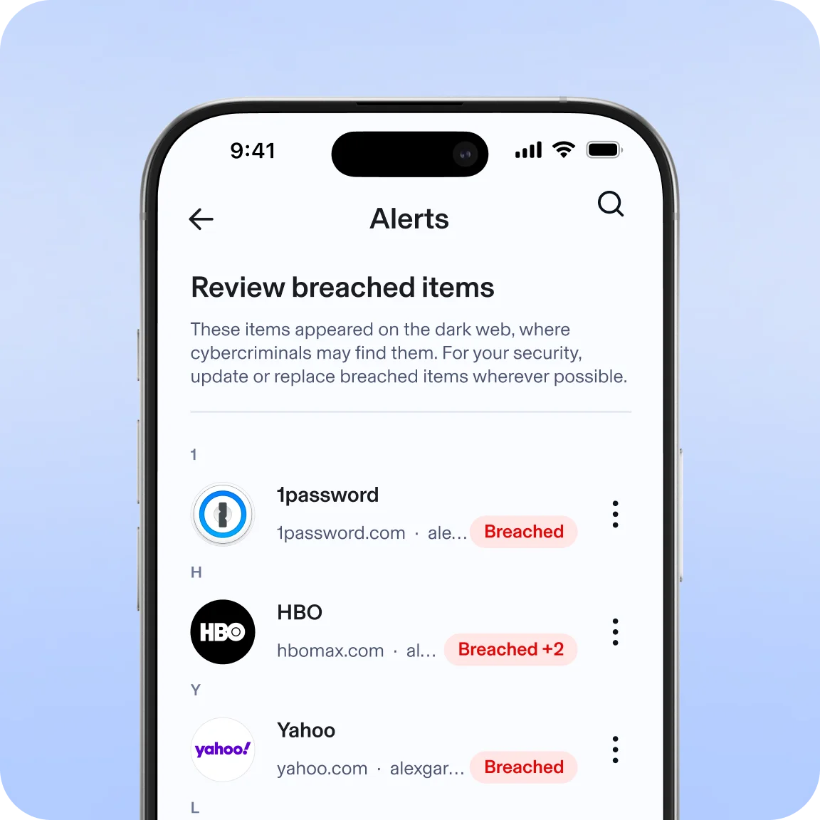 Step 3 - Aura app scanning records and monitoring data brokers