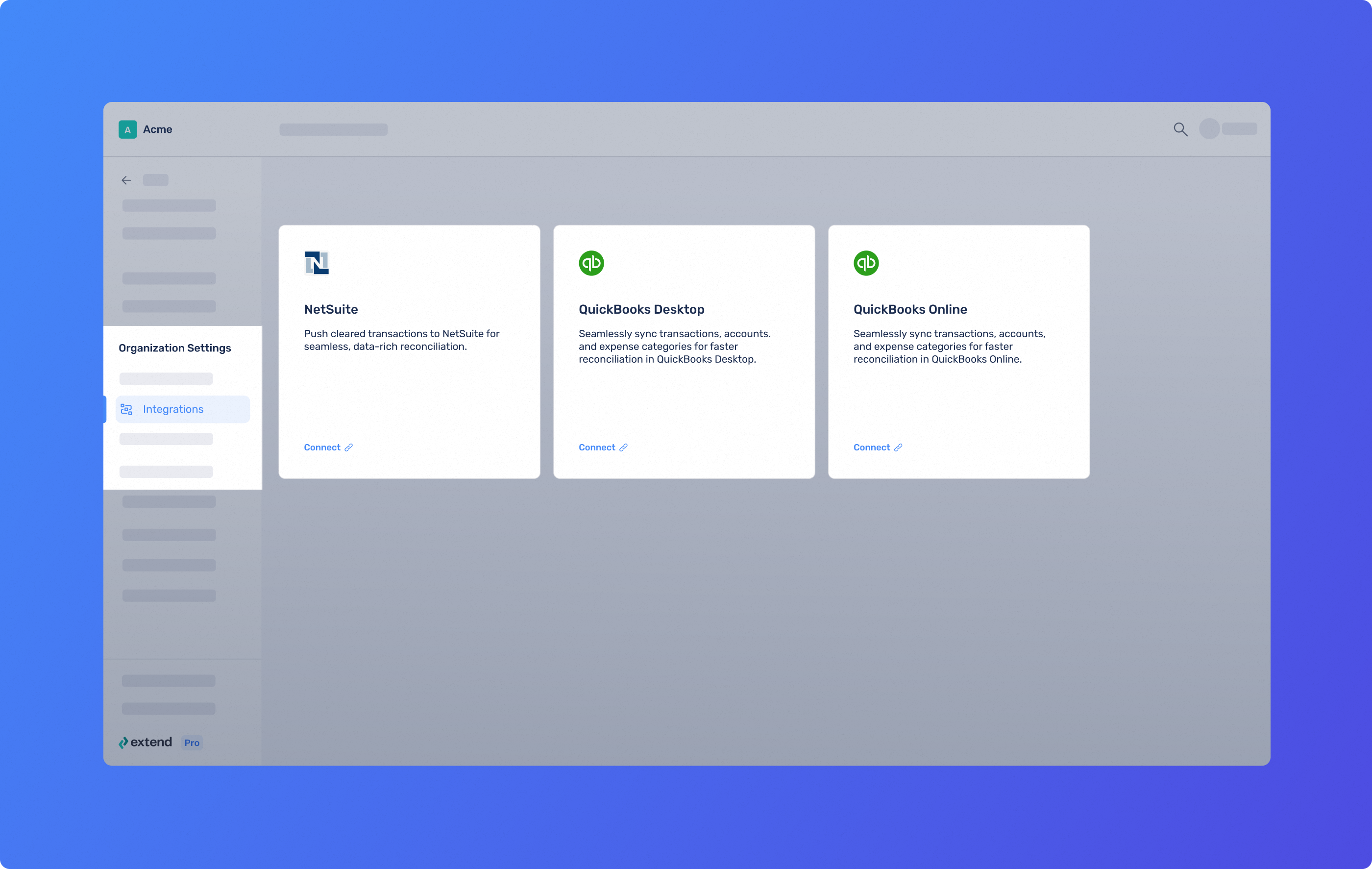 Automatically add your codes through an integration on the Integrations tab in your org settings in the Extend app or platform.