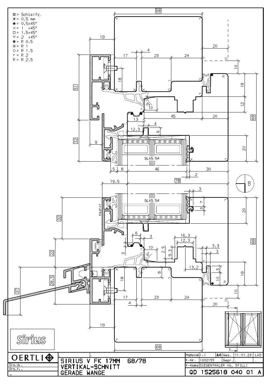 PDF-Systemvorschau SIRIUS V FK 68/78 – CAD-Details öffnen