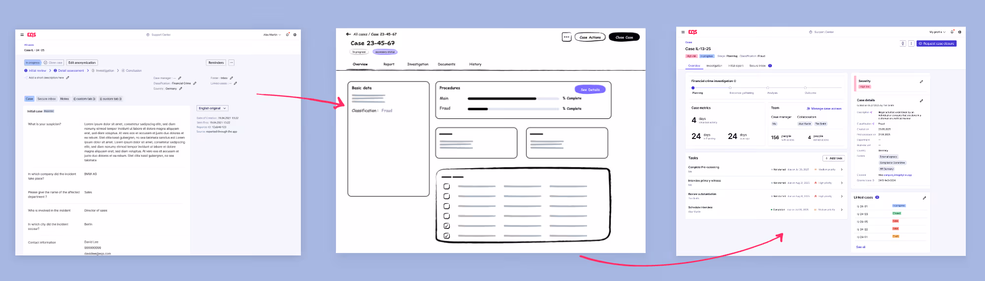 Before and after images of advanced case management