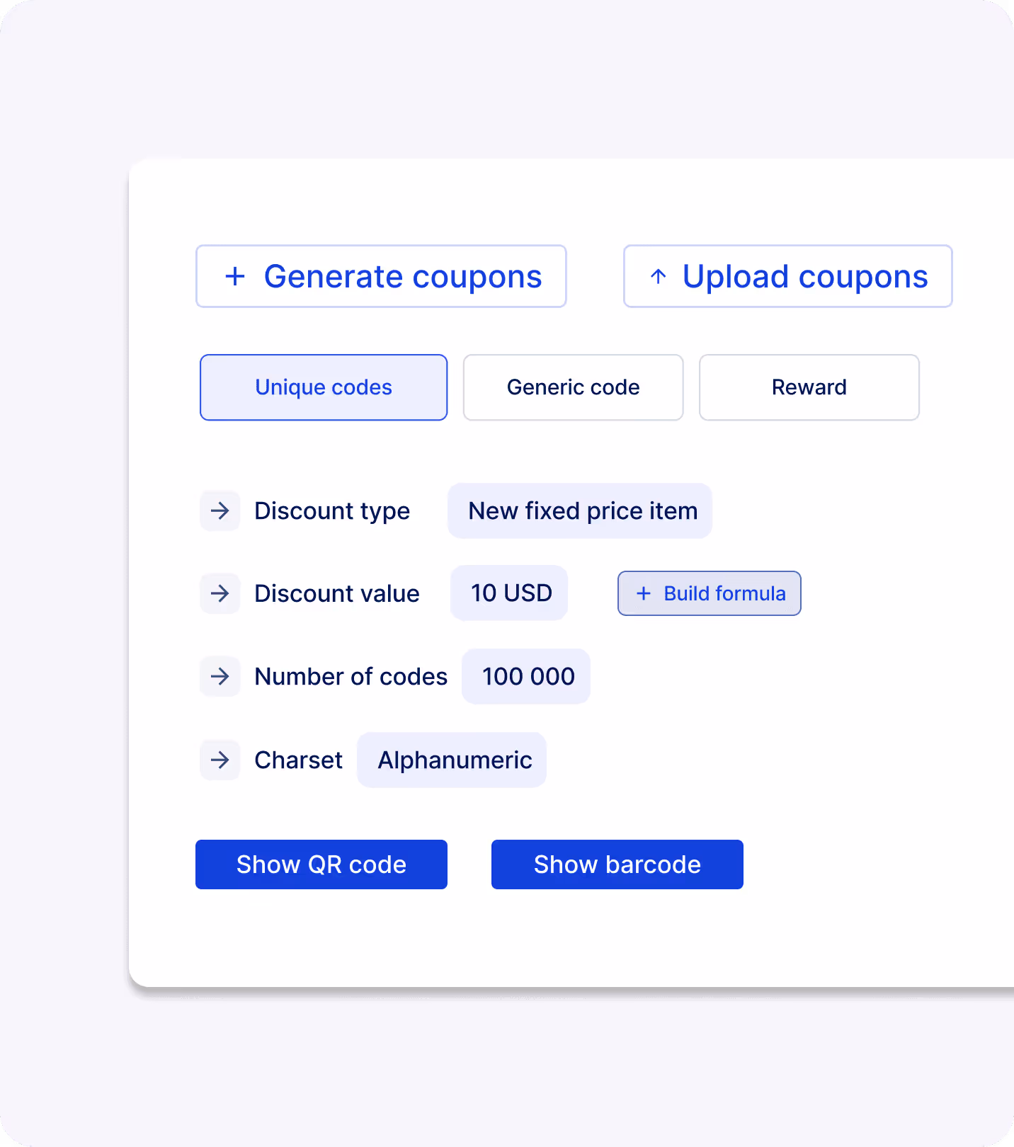 Visual of a coupon campaign builder