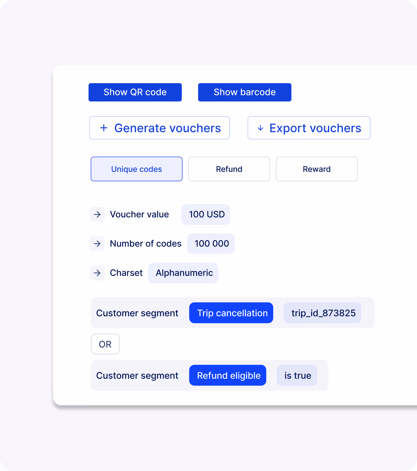 Visual of a gift cards builder