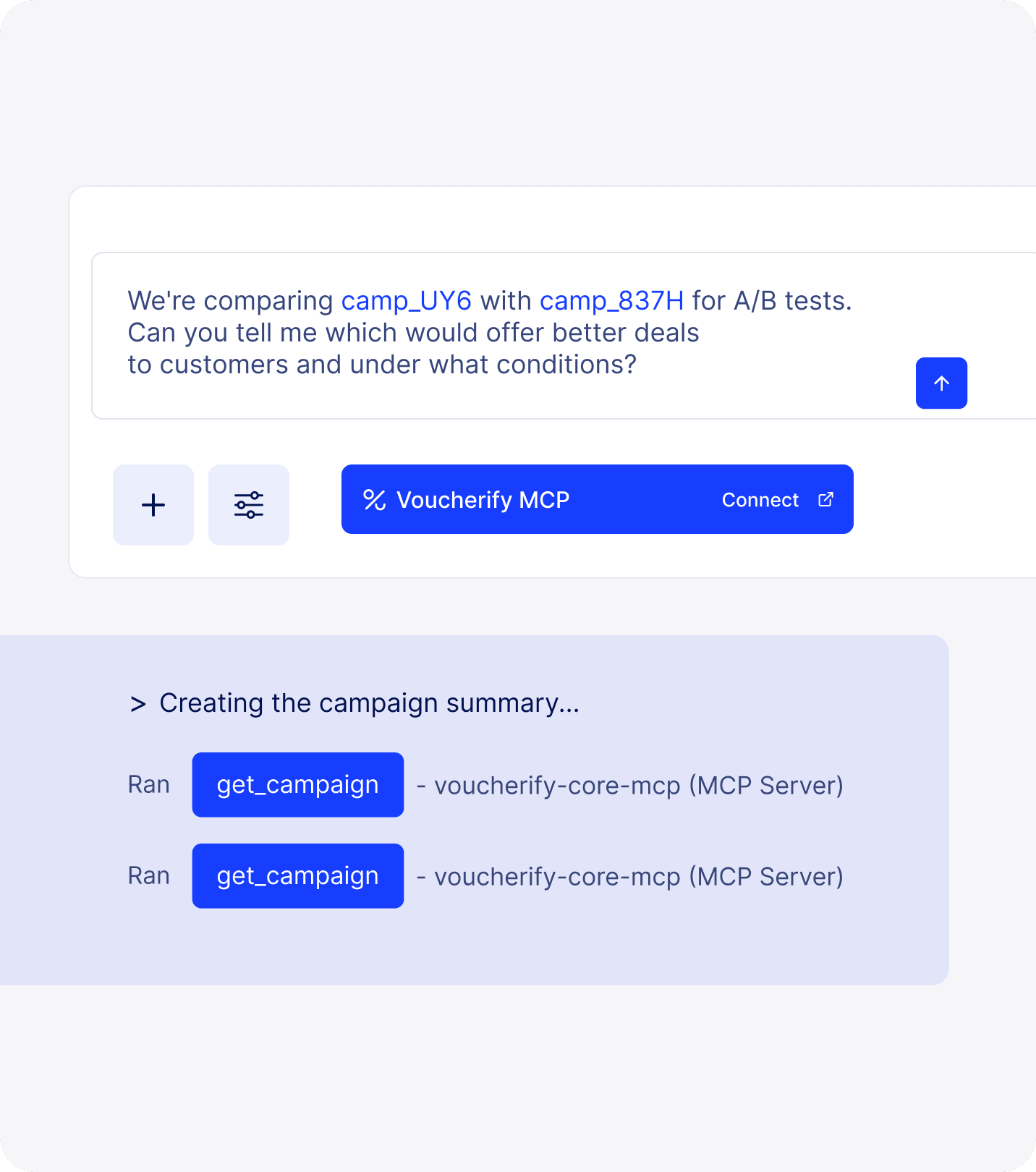 Visual of Voucherify MCP server query